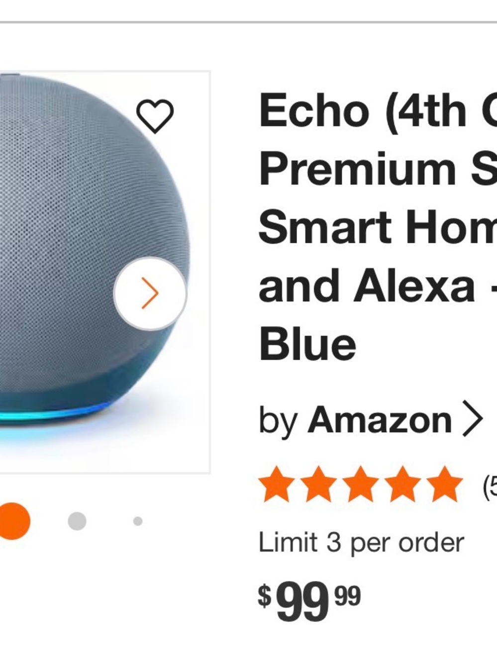 Amazon Small Smart Speaker Base in Light Blue